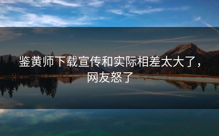 鉴黄师下载宣传和实际相差太大了，网友怒了