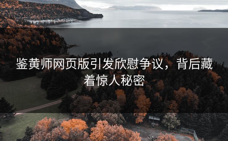 鉴黄师网页版引发欣慰争议，背后藏着惊人秘密