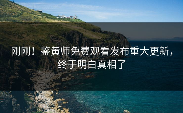 刚刚！鉴黄师免费观看发布重大更新，终于明白真相了