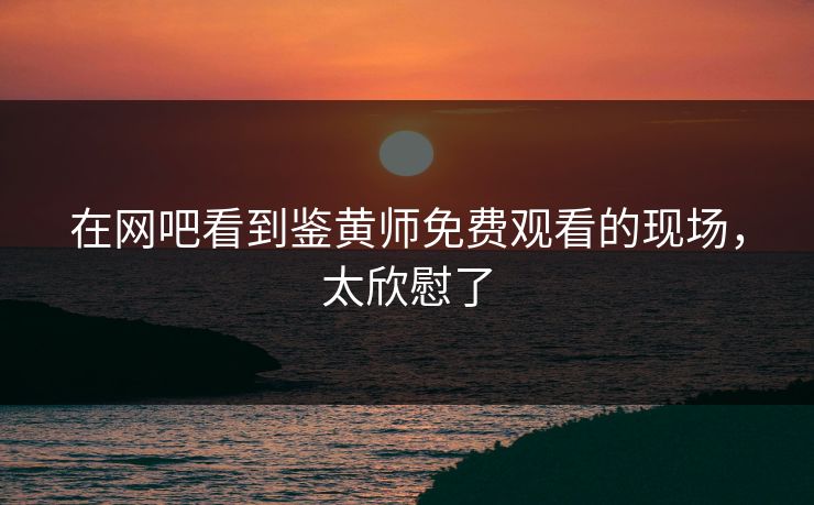 在网吧看到鉴黄师免费观看的现场，太欣慰了