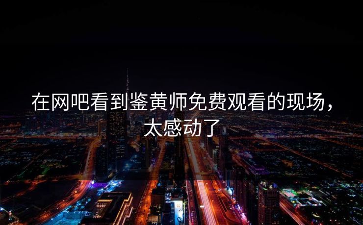在网吧看到鉴黄师免费观看的现场，太感动了