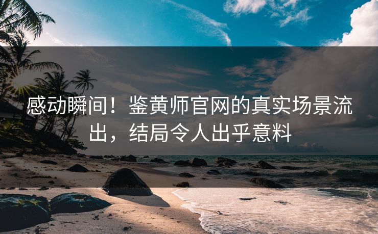 感动瞬间！鉴黄师官网的真实场景流出，结局令人出乎意料