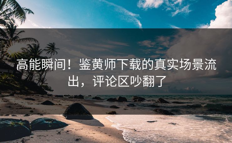 高能瞬间！鉴黄师下载的真实场景流出，评论区吵翻了