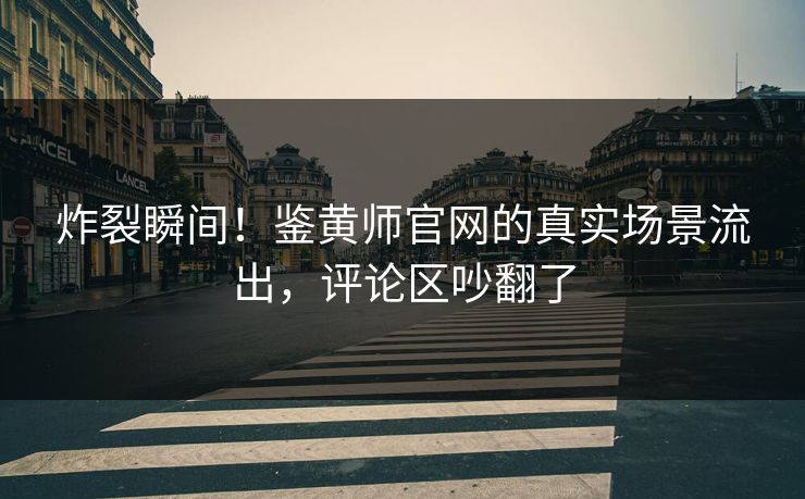 炸裂瞬间！鉴黄师官网的真实场景流出，评论区吵翻了
