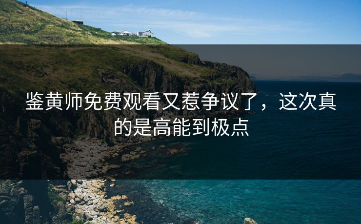 鉴黄师免费观看又惹争议了，这次真的是高能到极点