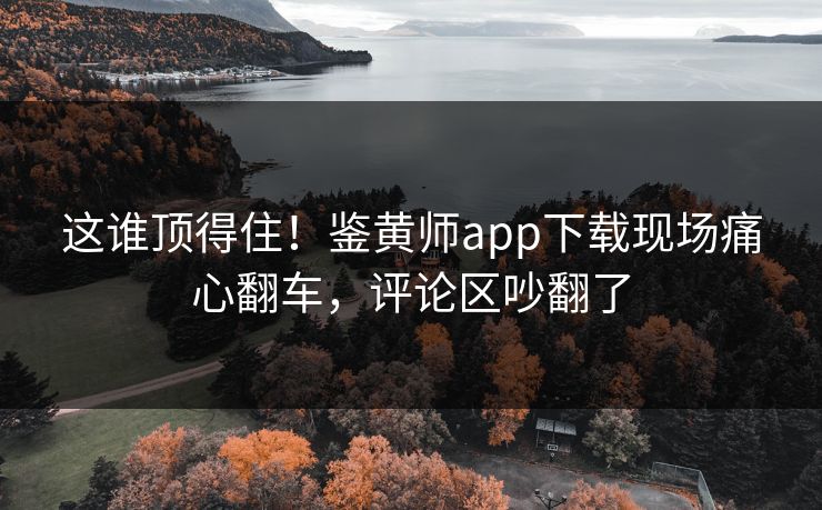 这谁顶得住！鉴黄师app下载现场痛心翻车，评论区吵翻了