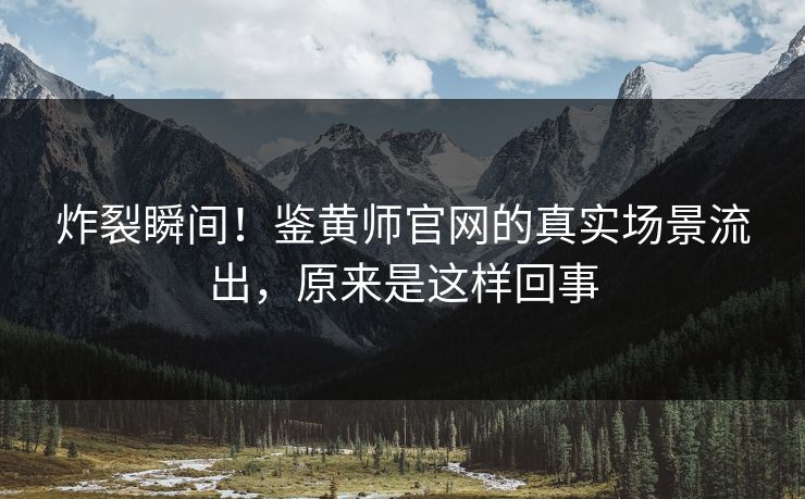 炸裂瞬间！鉴黄师官网的真实场景流出，原来是这样回事