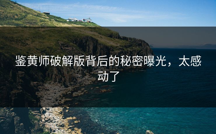 鉴黄师破解版背后的秘密曝光，太感动了