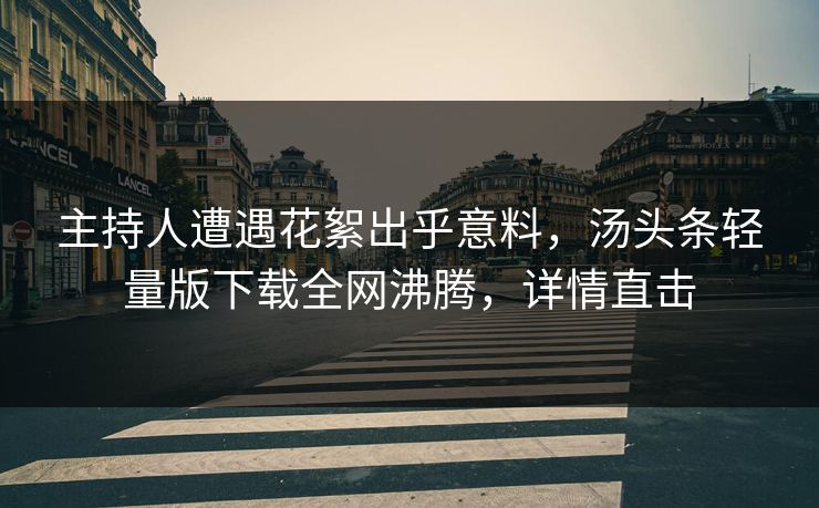 主持人遭遇花絮出乎意料，汤头条轻量版下载全网沸腾，详情直击
