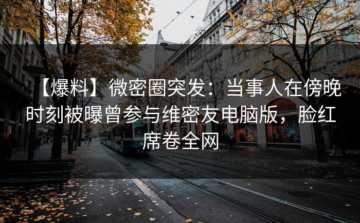 【爆料】微密圈突发：当事人在傍晚时刻被曝曾参与维密友电脑版，脸红席卷全网