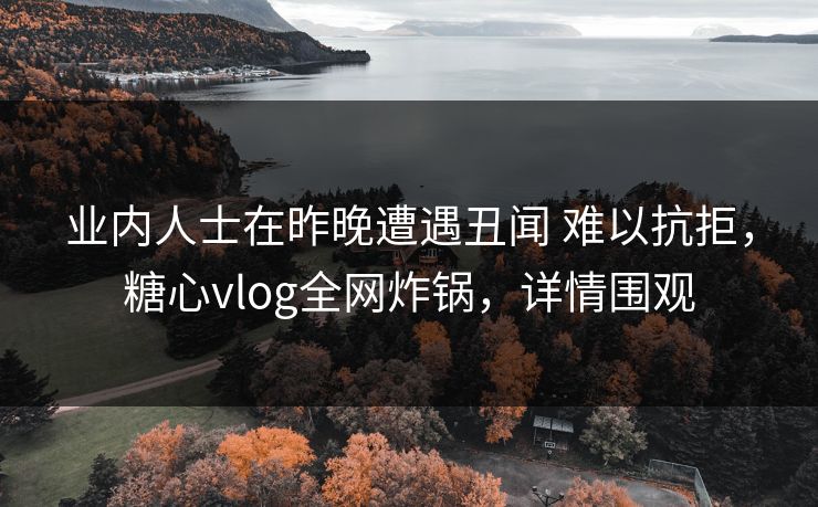 业内人士在昨晚遭遇丑闻 难以抗拒,糖心vlog全网炸锅,详情围观 业内人士在昨晚遭遇丑闻 难以抗拒,糖心vlog全网炸锅,详情围观